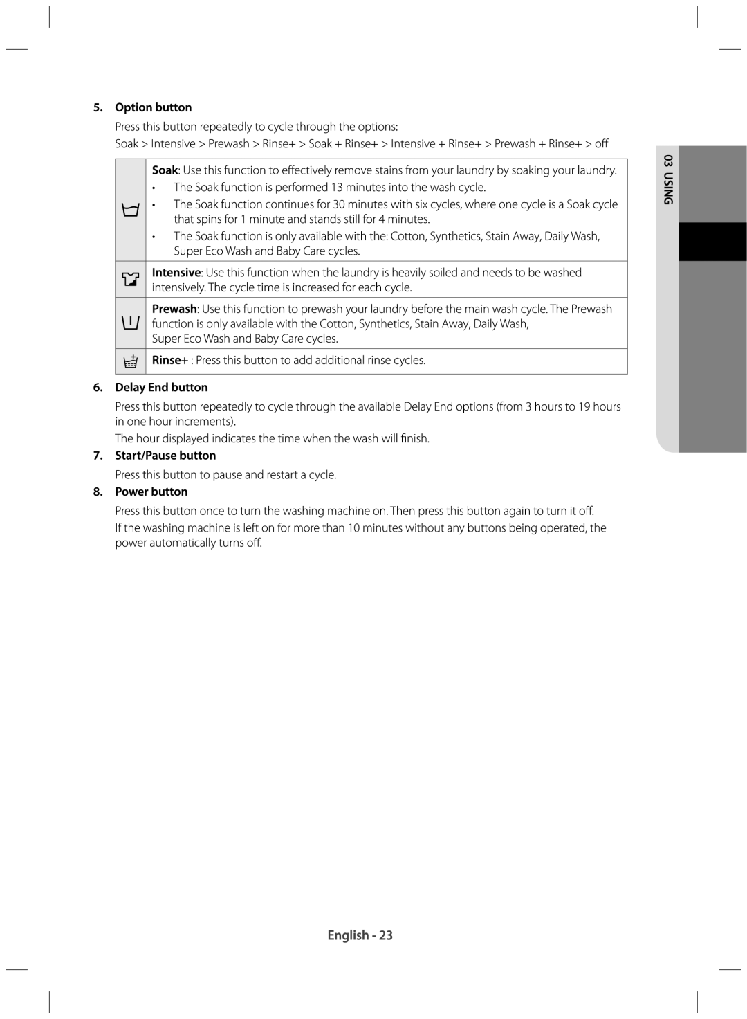 Samsung WF80F5E0W2W/EU manual 