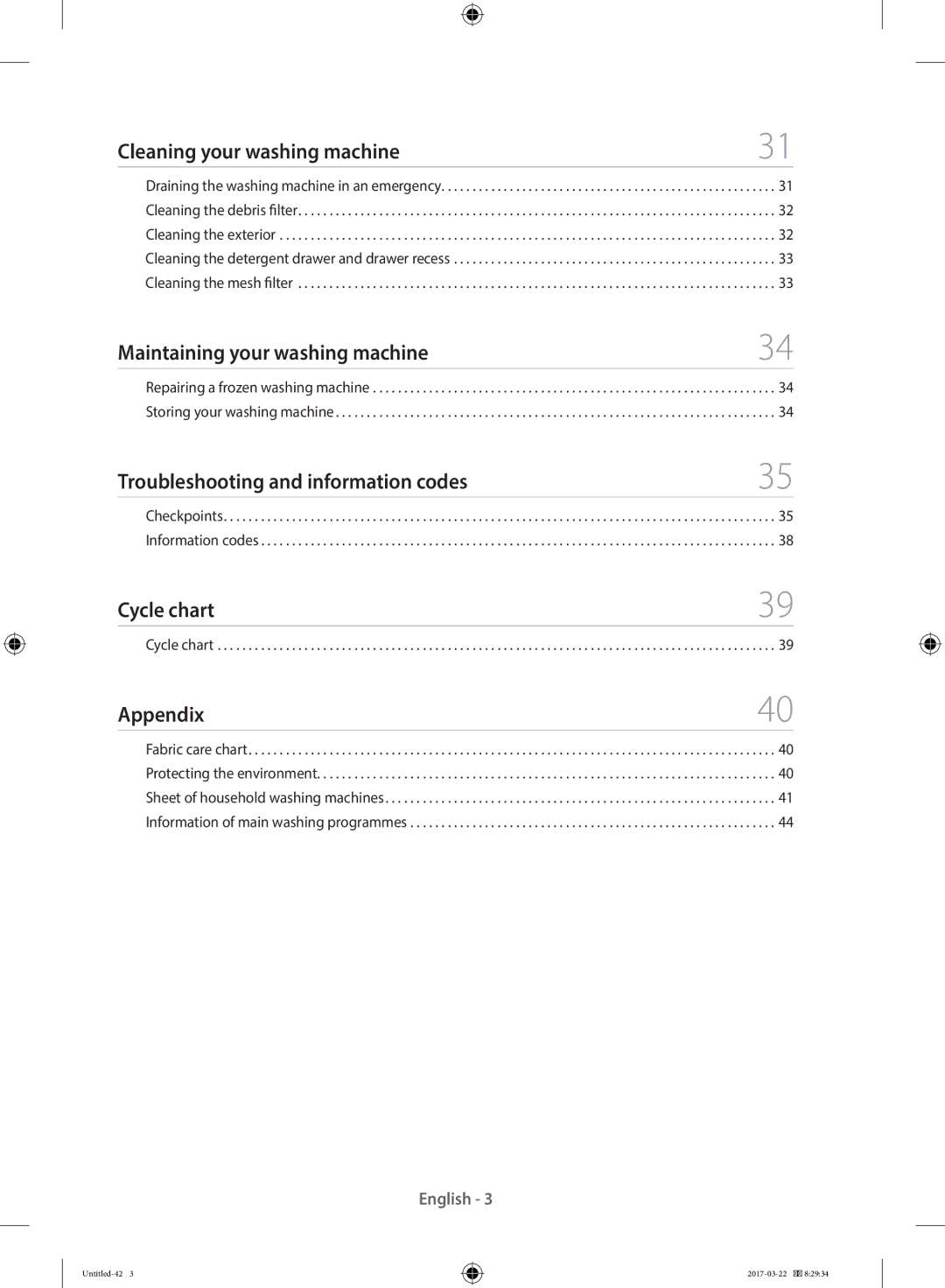 Samsung WW70K5410UW/EO, WF80F5E0W4W/LE, WF80F5E0W2W/LE, WF60F4E0W0W/LE manual Checkpoints Information codes, Cycle chart 