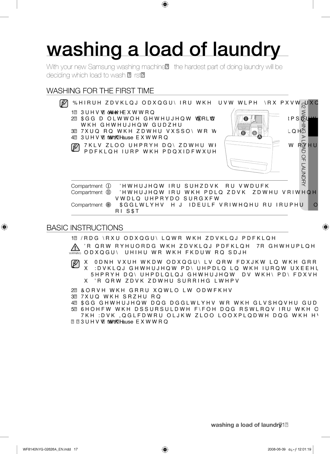 Samsung WF8140NYG/YL manual Washing a load of laundry, Washing for the First Time, Basic Instructions 