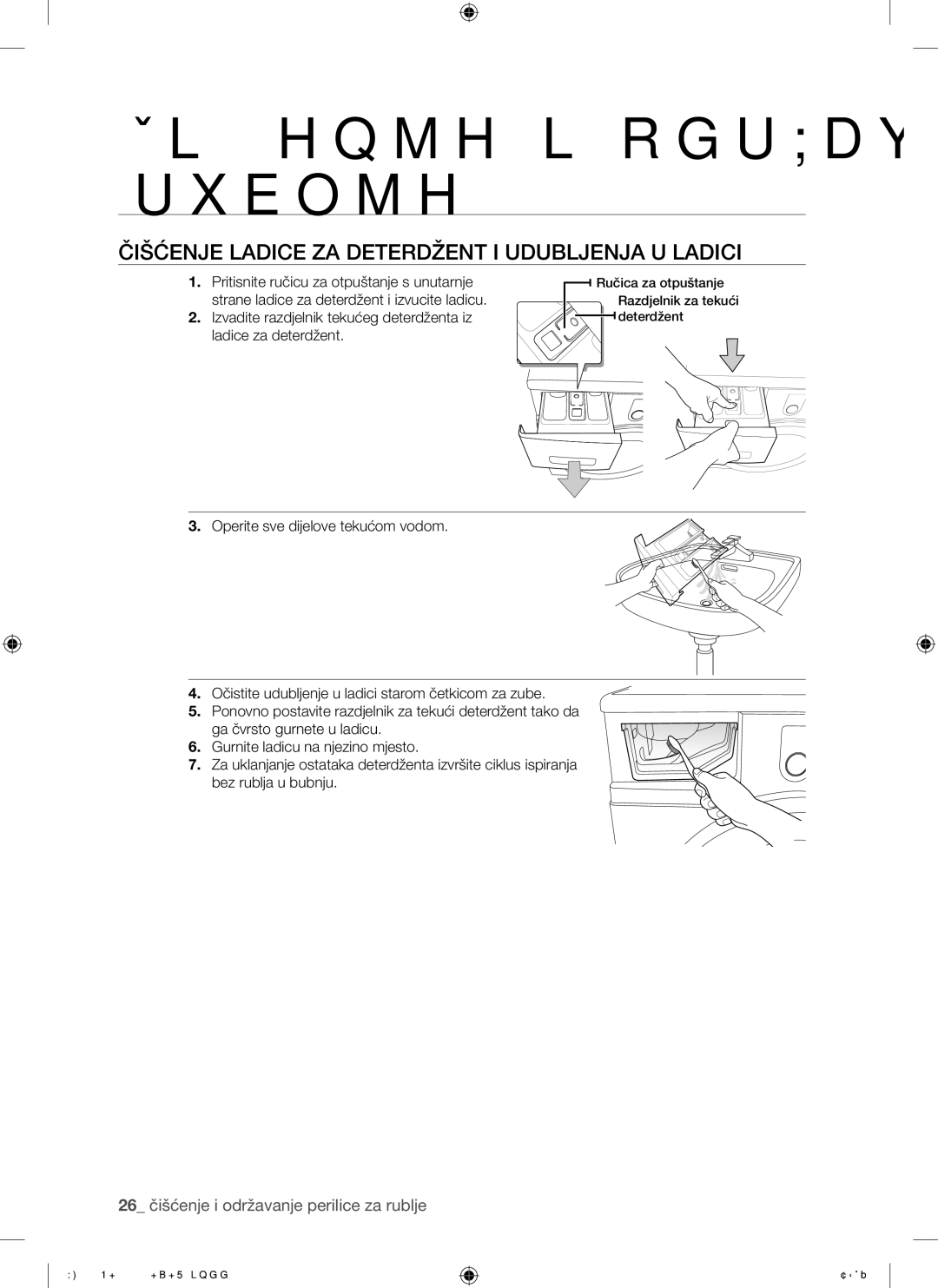 Samsung WF8620NHW/YLE Čišćenje Ladice ZA Deterdžent I Udubljenja U Ladici, 26 čišćenje i održavanje perilice za rublje 