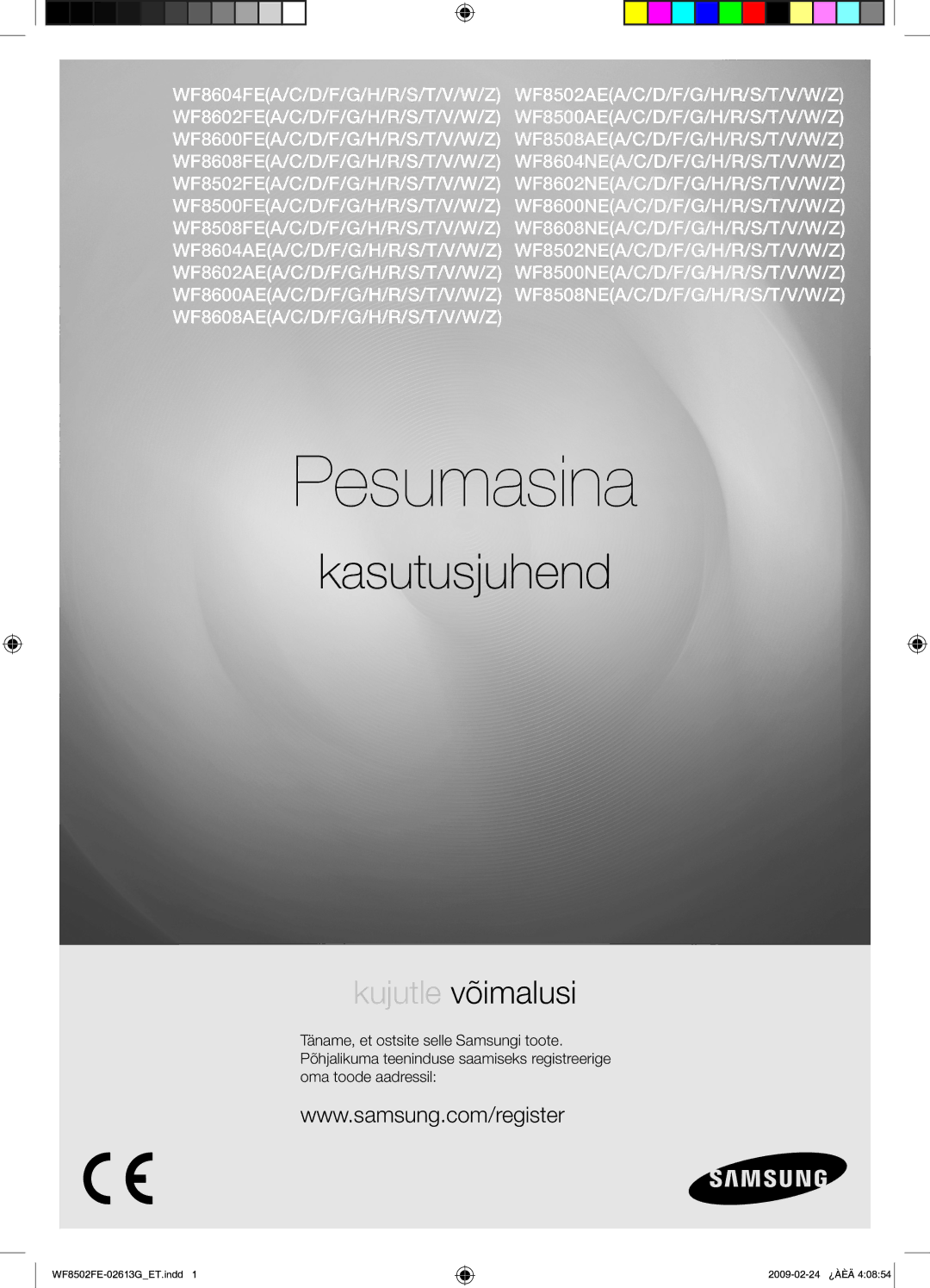 Samsung WF8502FER/YLR manual Pesumasina 