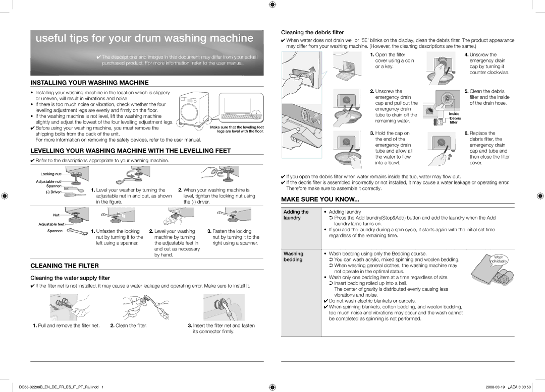 Samsung WF8500NGY/YLP manual Стиральная машина 