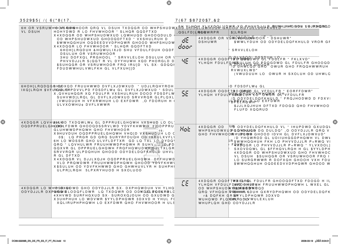 Samsung WF0602NCW/XEC, WF8590NGY/YLP, WF8702NDW/XEF manual Provare LE Seguenti, Test Automatico, Indicazione Sintomo Azione 