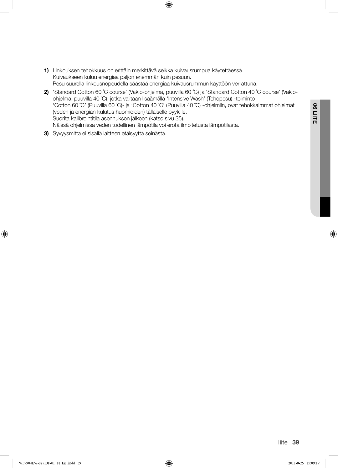 Samsung WF9904EWE/XEE manual Liite 