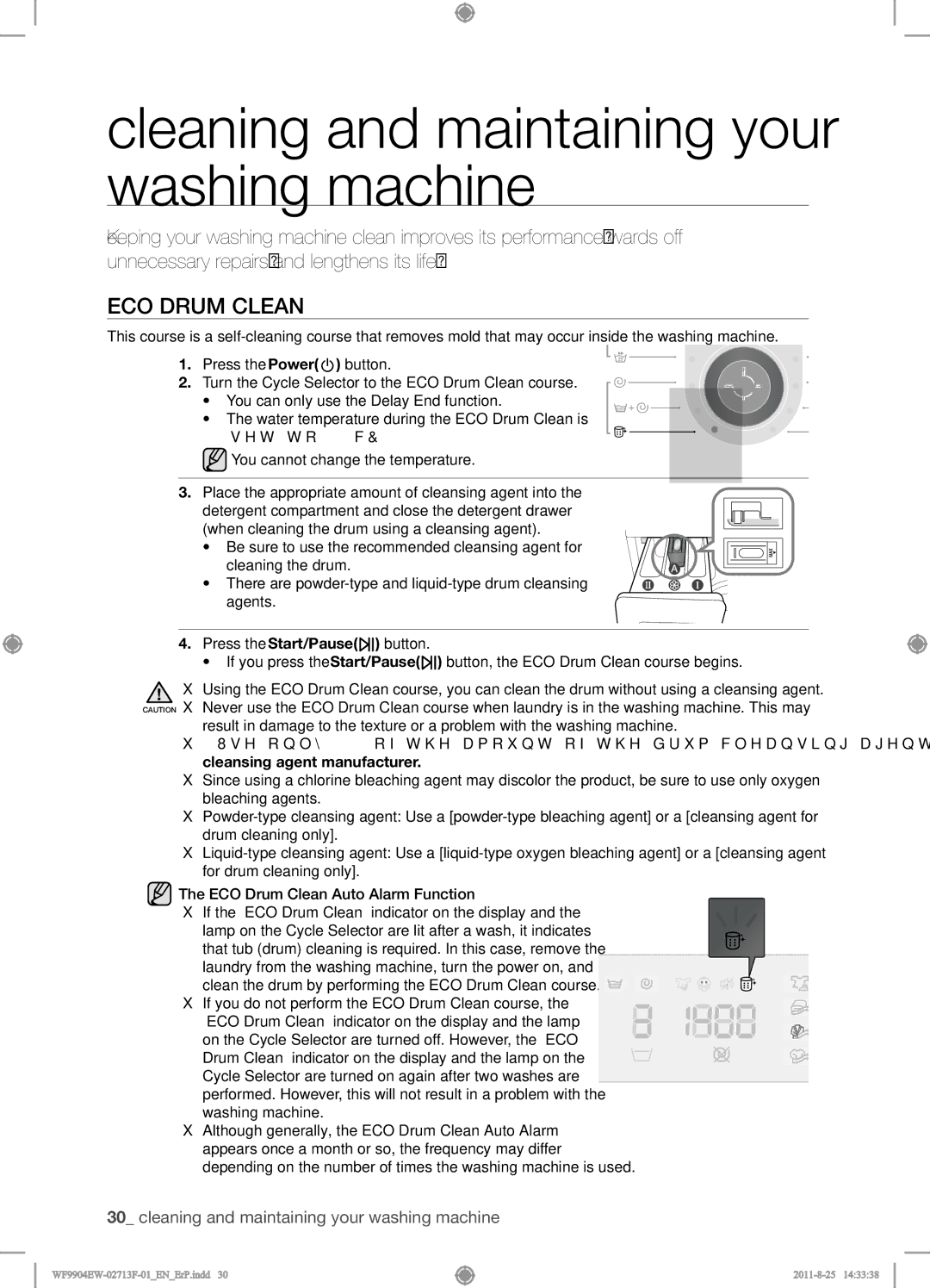 Samsung WF9904EWE/XEE manual Cleaning and maintaining your washing machine, ECO Drum Clean, Press the Power button 