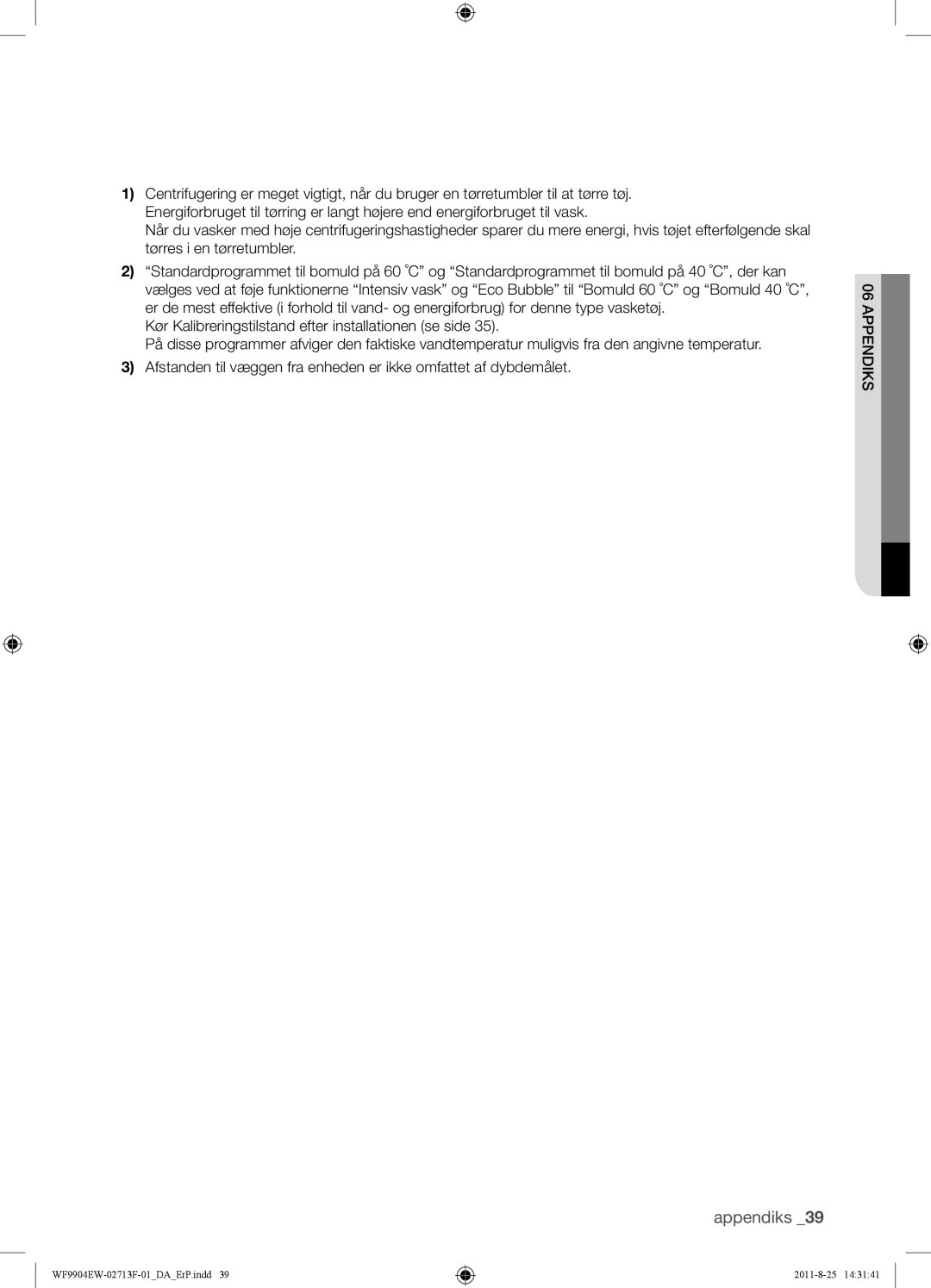 Samsung WF9904EWE/XEE manual Appendiks 