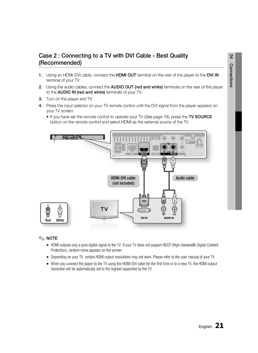 Samsung WIS09ABGN, BD-C5500T/XAC user manual Audio cable 