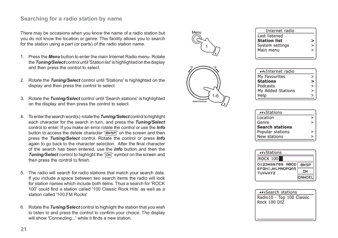 Samsung WM-202 manual Searching for a radio station by name 