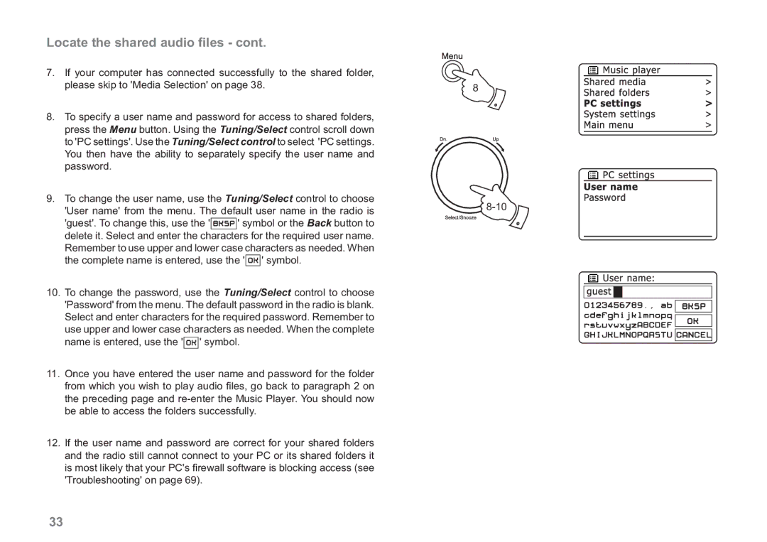 Samsung WM-202 manual Locate the shared audio ﬁles 