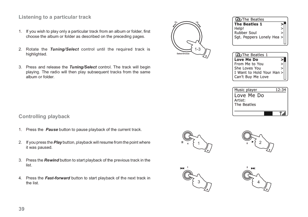 Samsung WM-202 manual Listening to a particular track, Controlling playback 