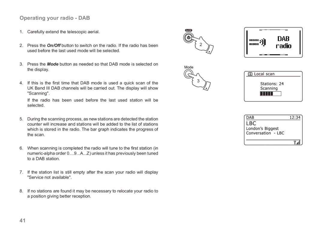 Samsung WM-202 manual Operating your radio DAB 