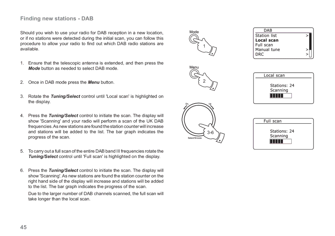 Samsung WM-202 manual Finding new stations DAB 