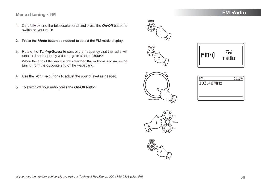 Samsung WM-202 manual Manual tuning FM 