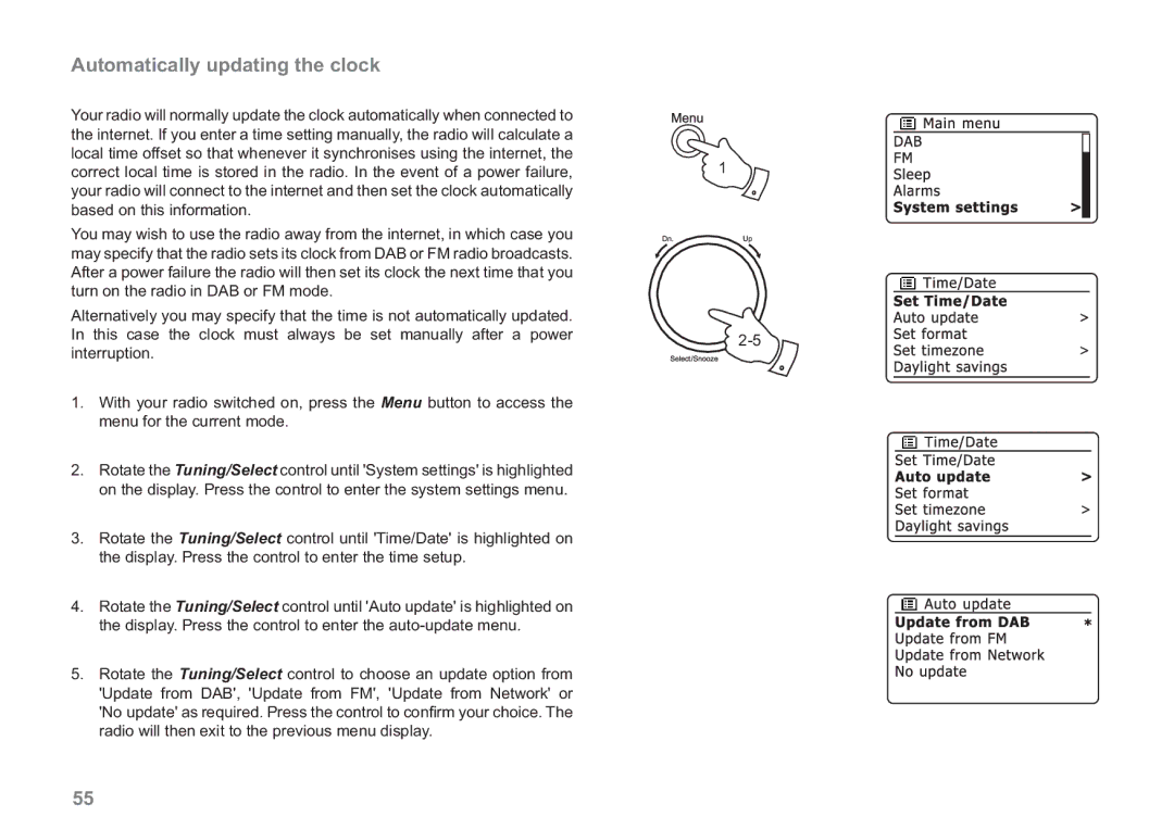 Samsung WM-202 manual Automatically updating the clock 