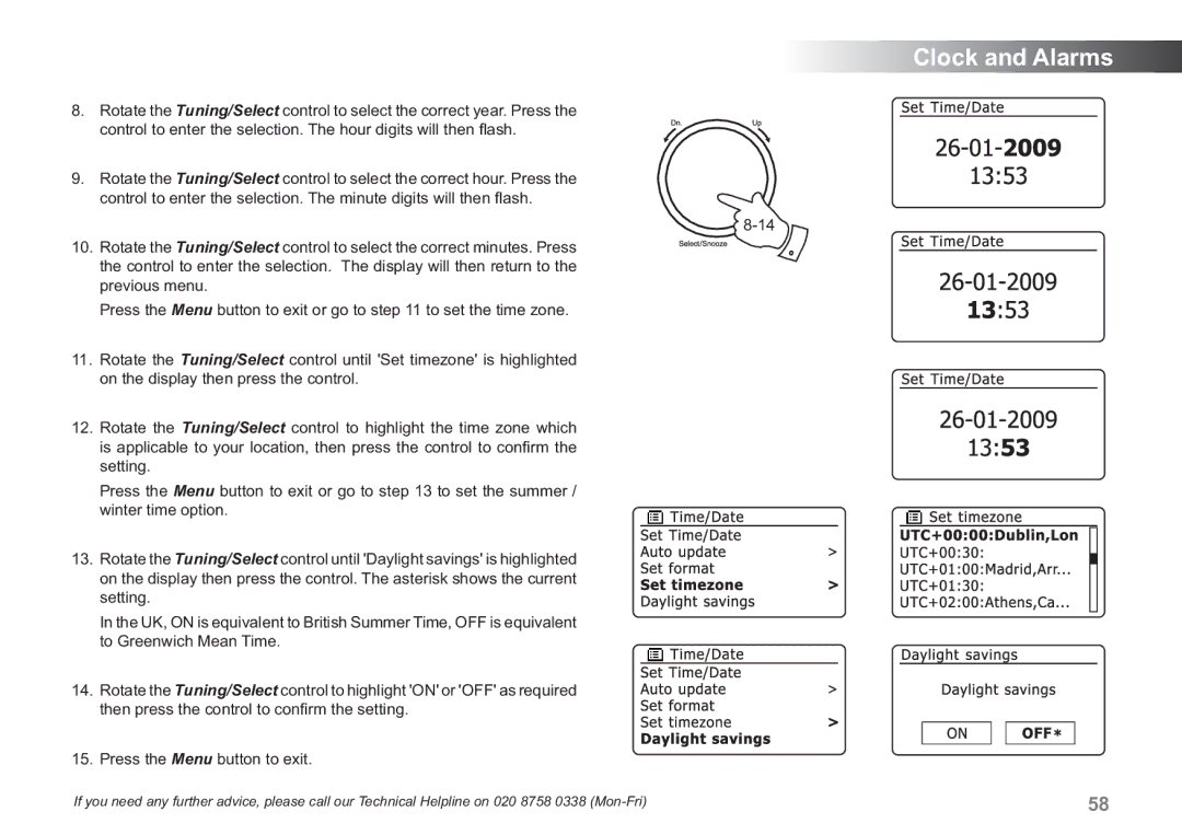 Samsung WM-202 manual Clock and Alarms 