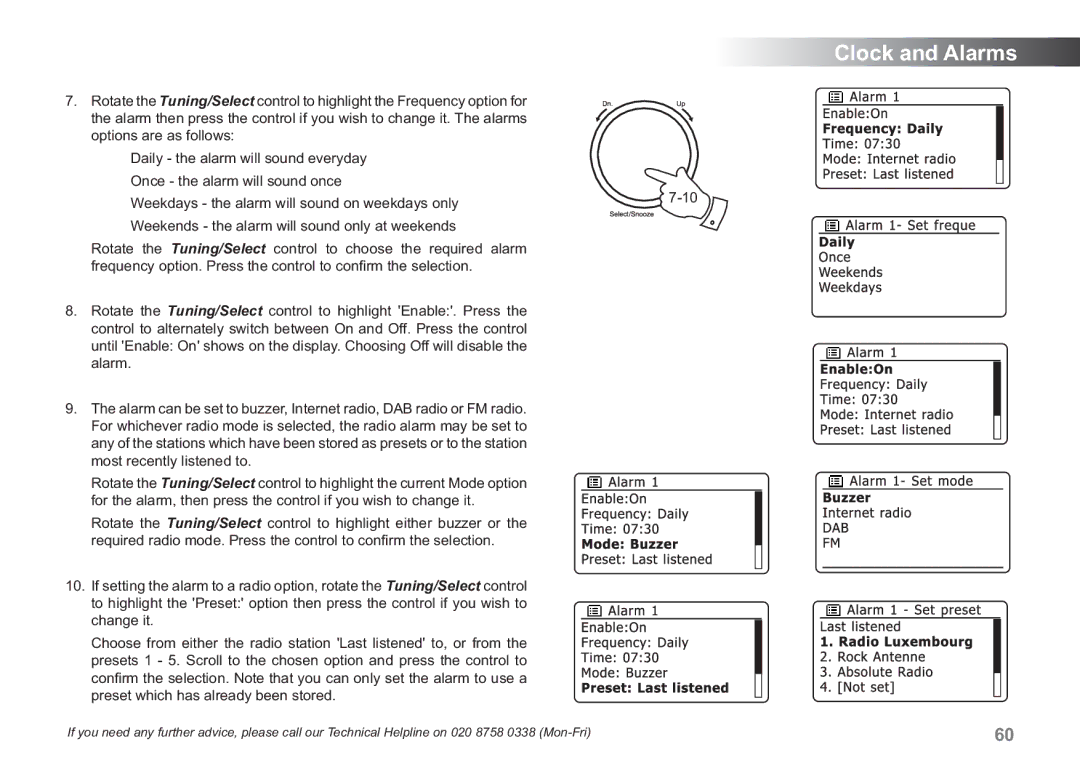 Samsung WM-202 manual Clock and Alarms 