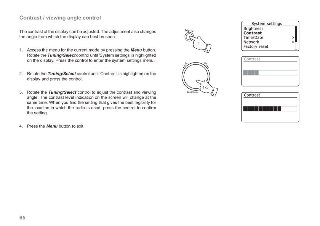 Samsung WM-202 manual Contrast / viewing angle control 