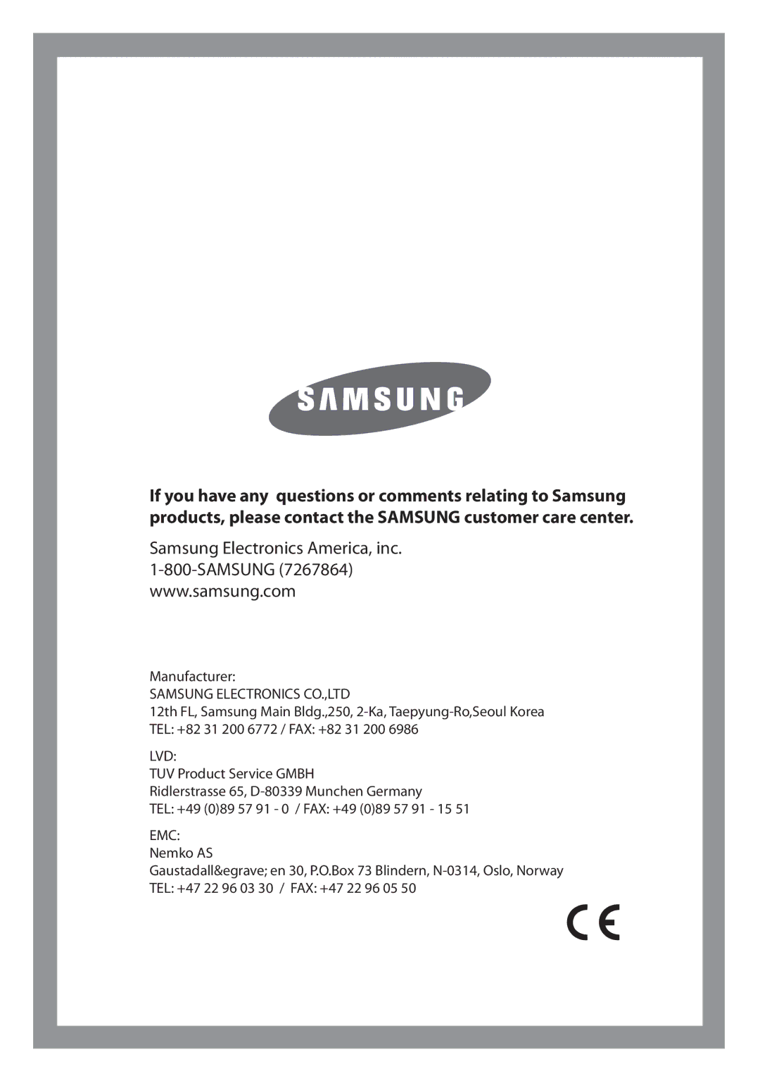 Samsung WM1255AGS/YLE manual Lvd 