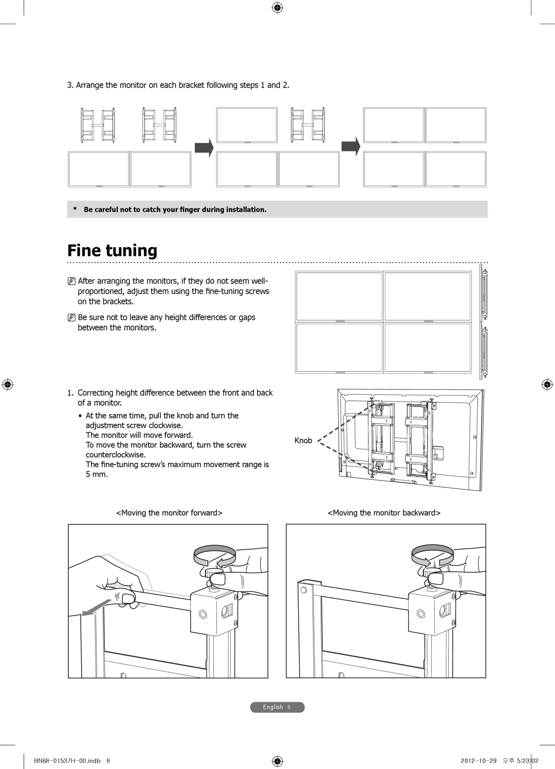 Samsung WMN4675MD setup guide Fine tuning 