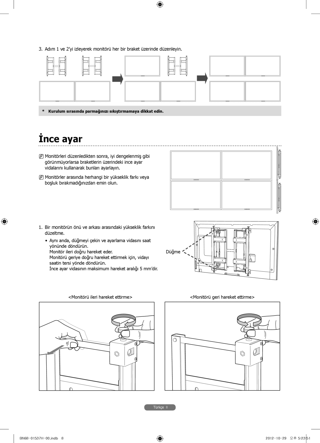 Samsung WMN4675MD setup guide İnce ayar 