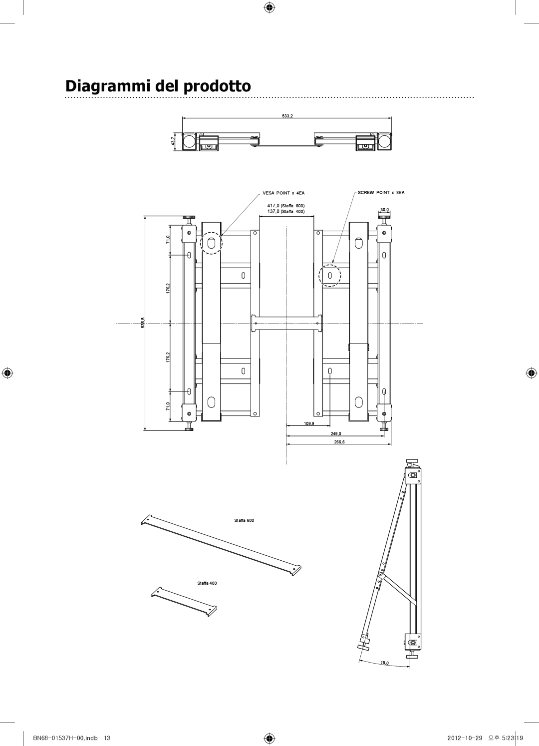 Samsung WMN4675MD setup guide Diagrammi del prodotto 