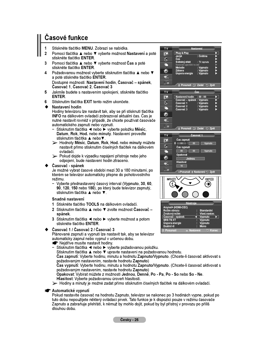 Samsung WMN5090A user manual Časové funkce 