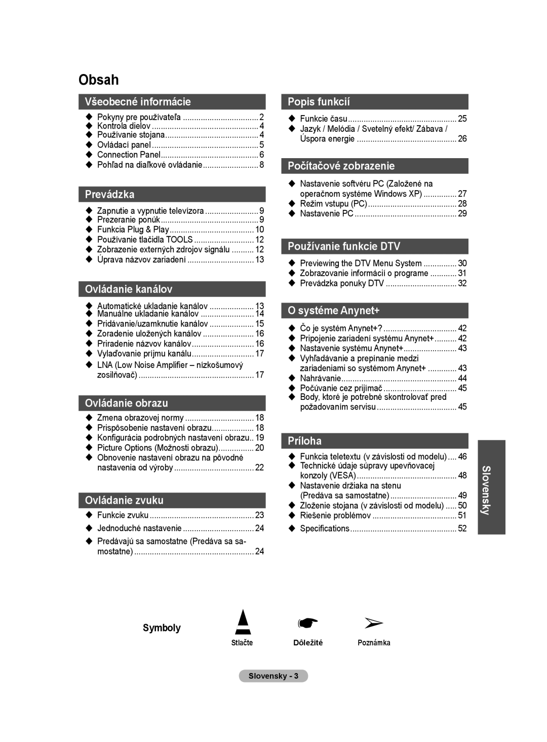 Samsung WMN5090A user manual  LNA Low Noise Amplifier nízkošumový,  Obnovenie nastavení obrazu na pôvodné 