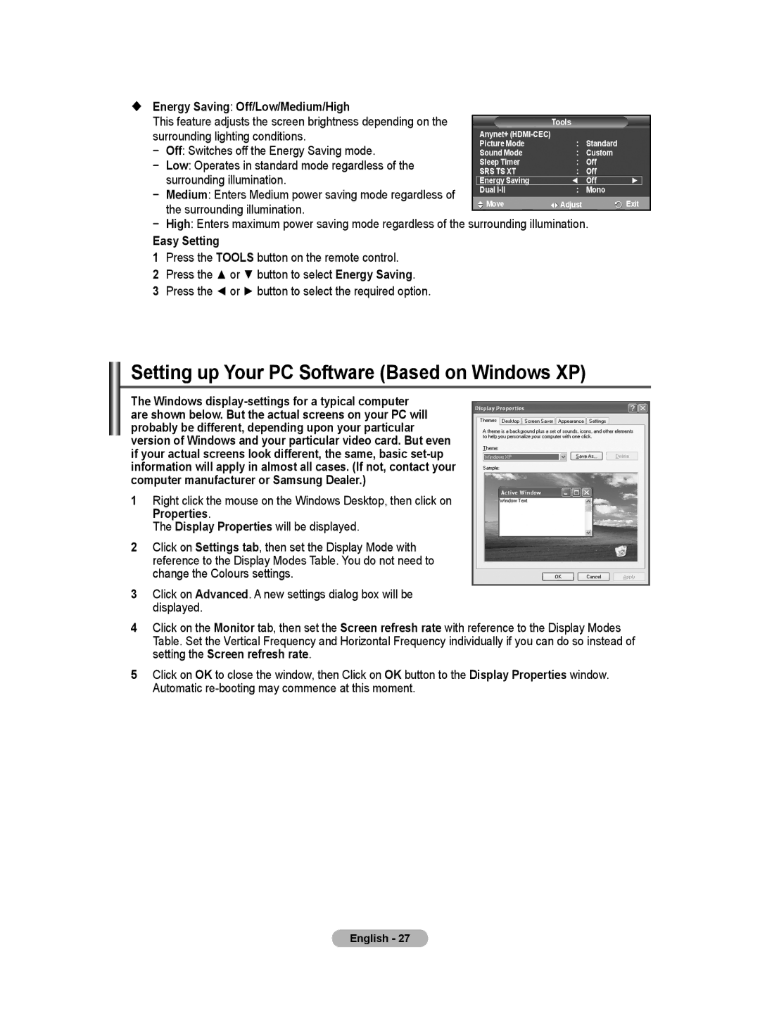 Samsung WMN5090A user manual Setting up Your PC Software Based on Windows XP 