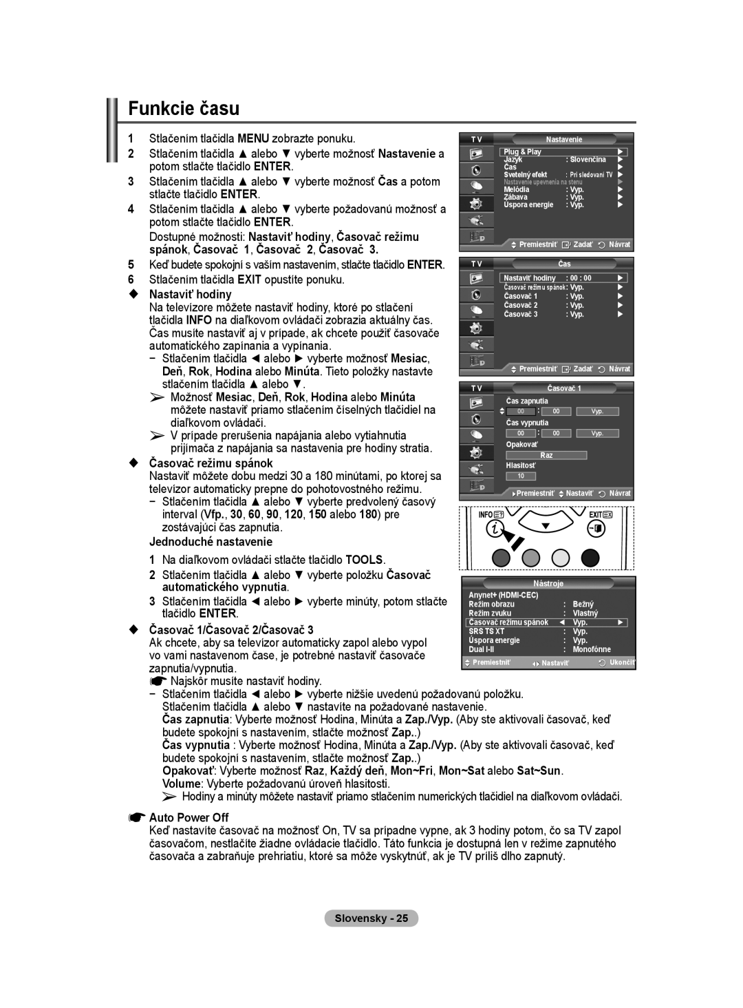 Samsung WMN5090A user manual Funkcie času 