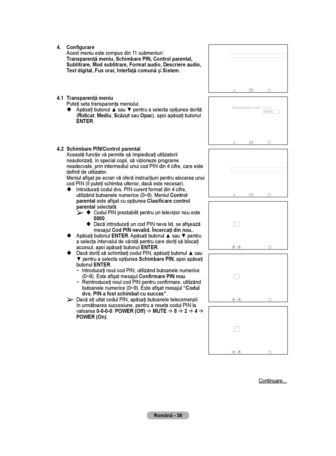 Samsung WMN5090A Acest meniu este compus din 11 submeniuri, Transparenţă meniu, Puteţi seta transparenţa meniului 