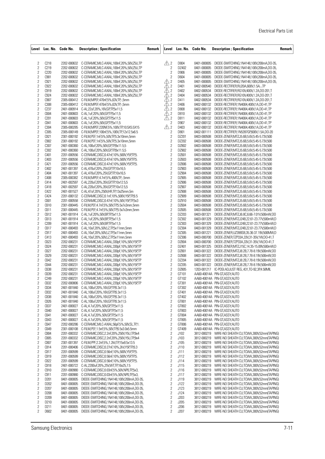 Samsung WS28V53NS8XXEC D804, DZ402, D906, D604, D405, D401, D402, D404, C907 FILM,MPEF470nF,5%,63V,TP-,5mm D411, D801 