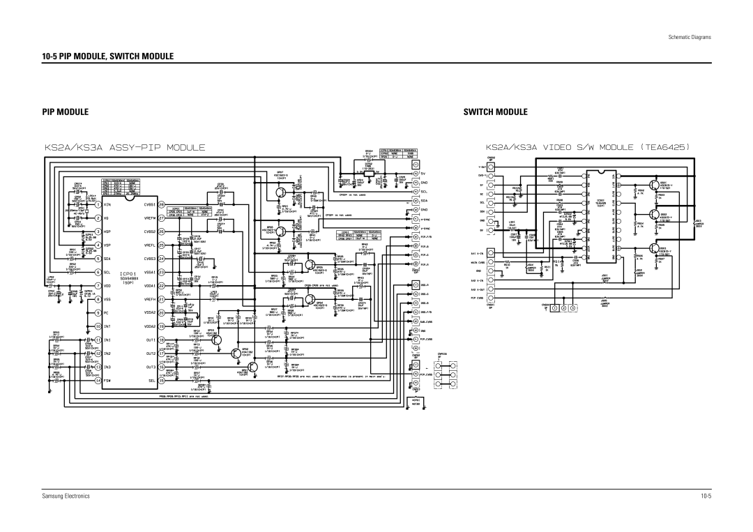 Samsung WS32V56VS8XXEC, WS28V55VS8XXEC, WS28V53NS8XXEC PIP MODULE, Switch Module PIP Module, Samsung Electronics 10-5 