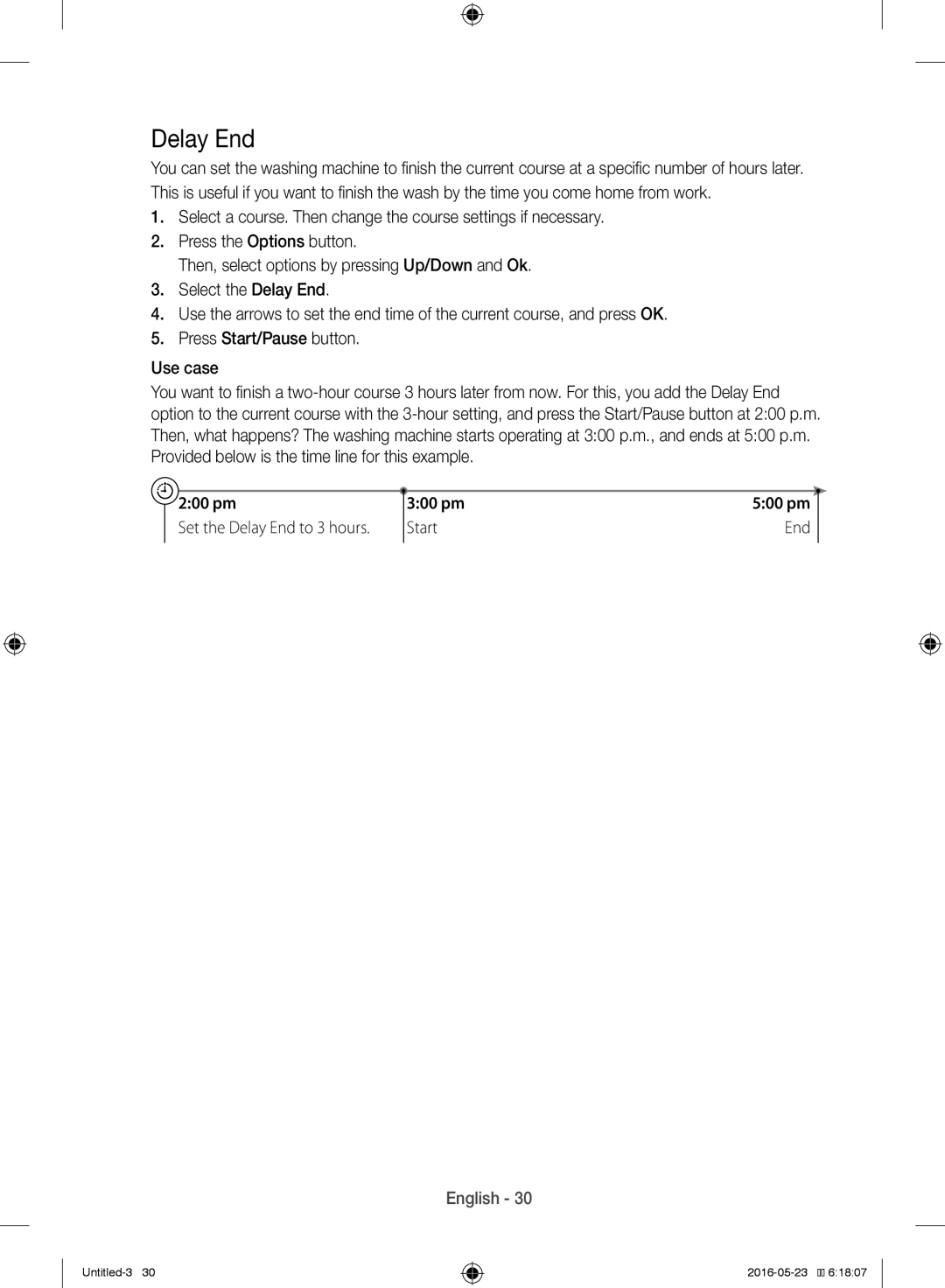 Samsung WW10H8420EW/YL manual Delay End, 200 pm, 300 pm 