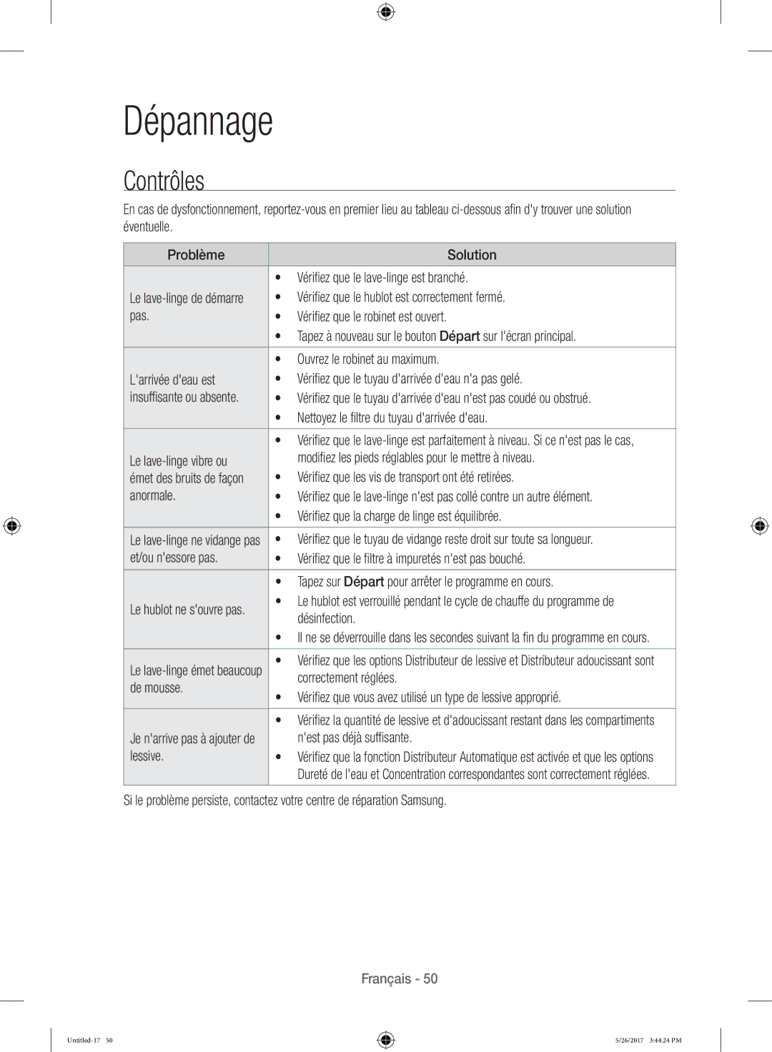 Samsung WW10H9400EW/ET manual Untitled-17 26/2017 34424 PM 