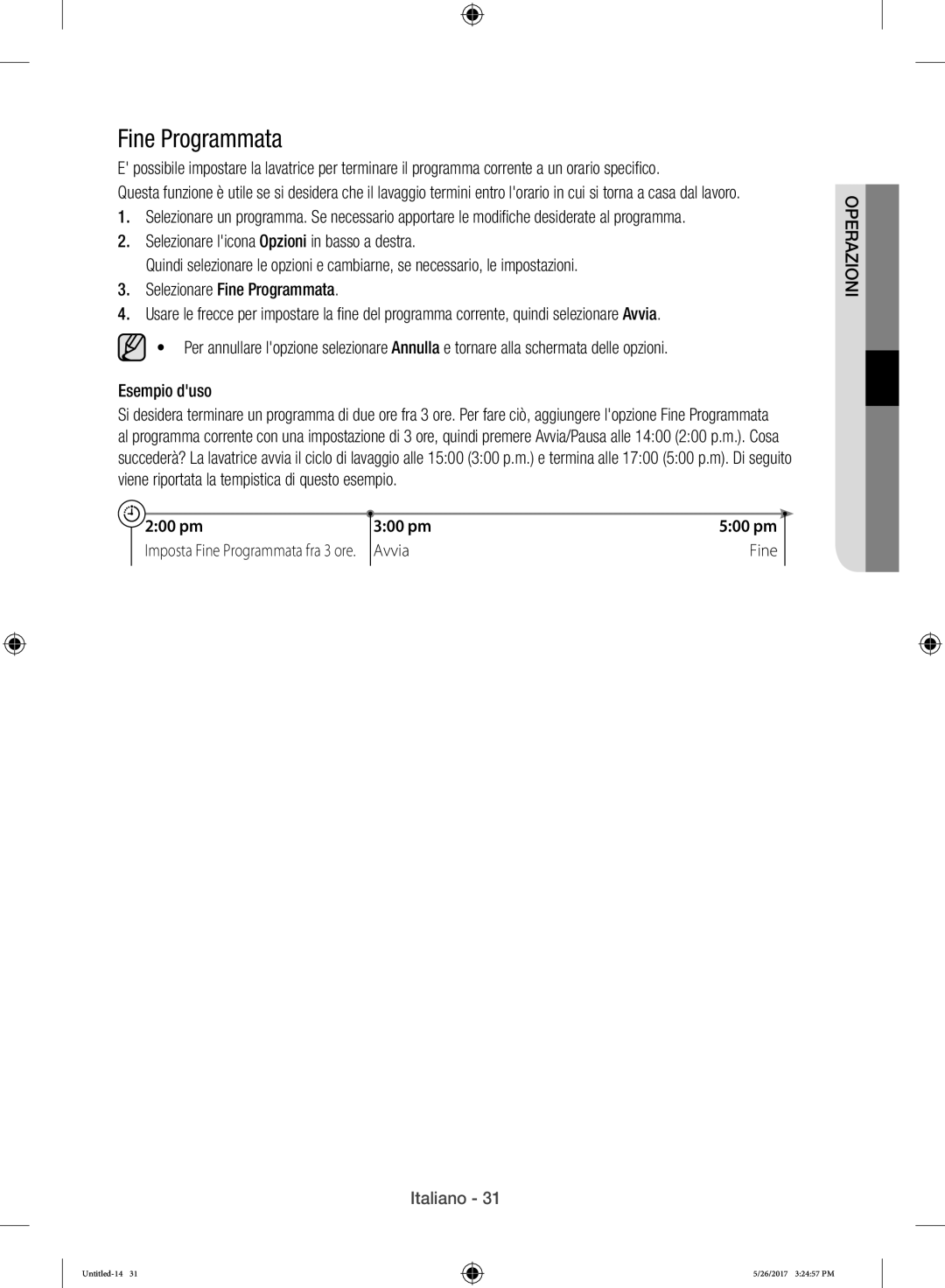 Samsung WW10H9400EW/ET manual Fine Programmata 