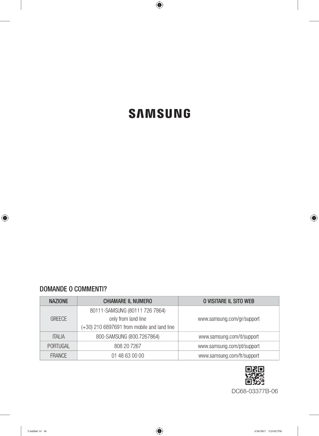 Samsung WW10H9400EW/ET manual Domande O COMMENTI? 