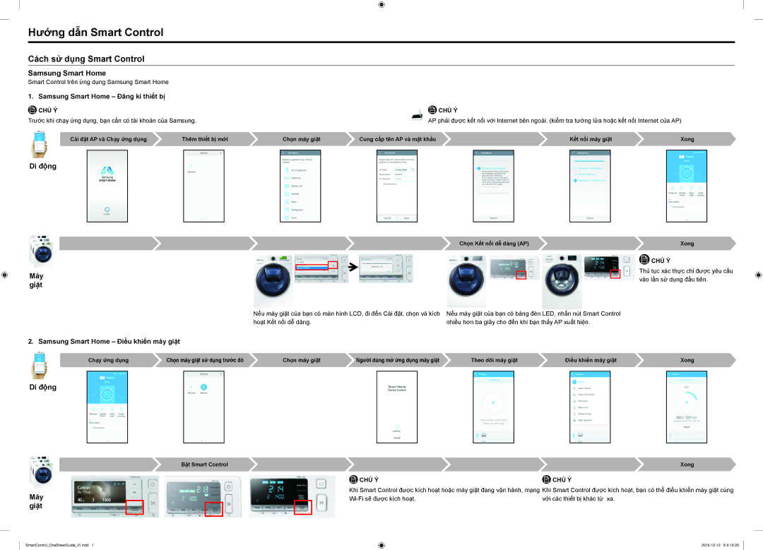 Samsung WW90K6410QW/SV Di động Máy Giặt, Samsung Smart Home Đăng kí thiết bị, Samsung Smart Home Điều khiển máy giặt 
