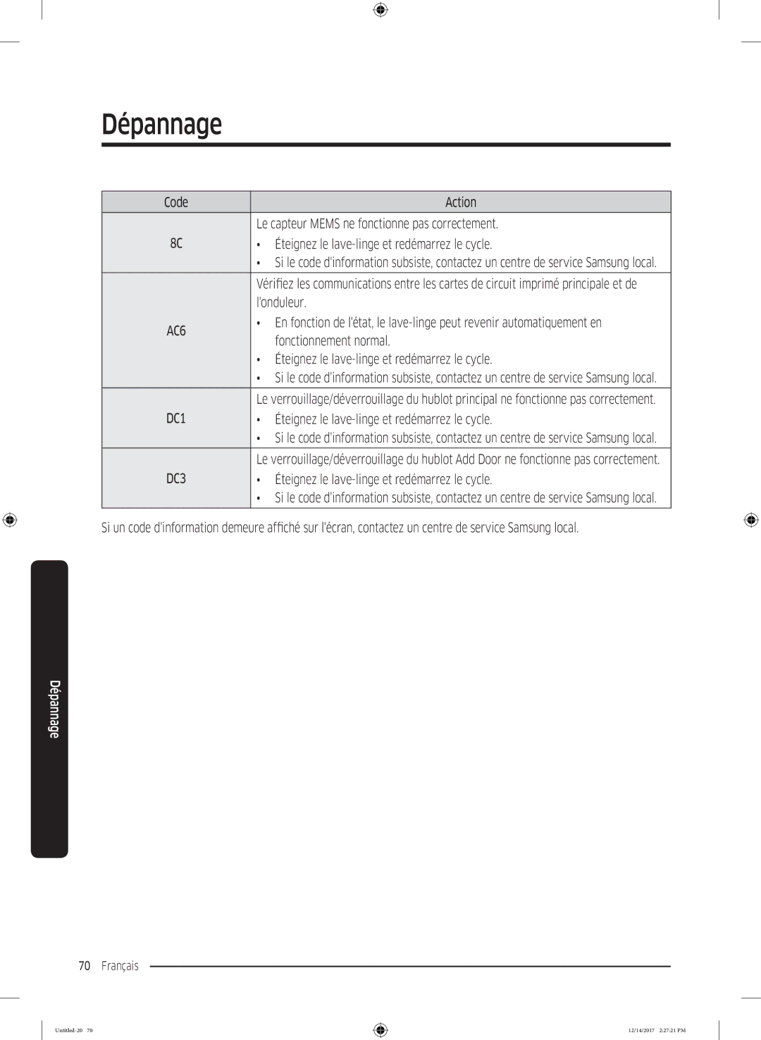 Samsung WW10M86GNOA/EF manual Londuleur, Fonctionnement normal 