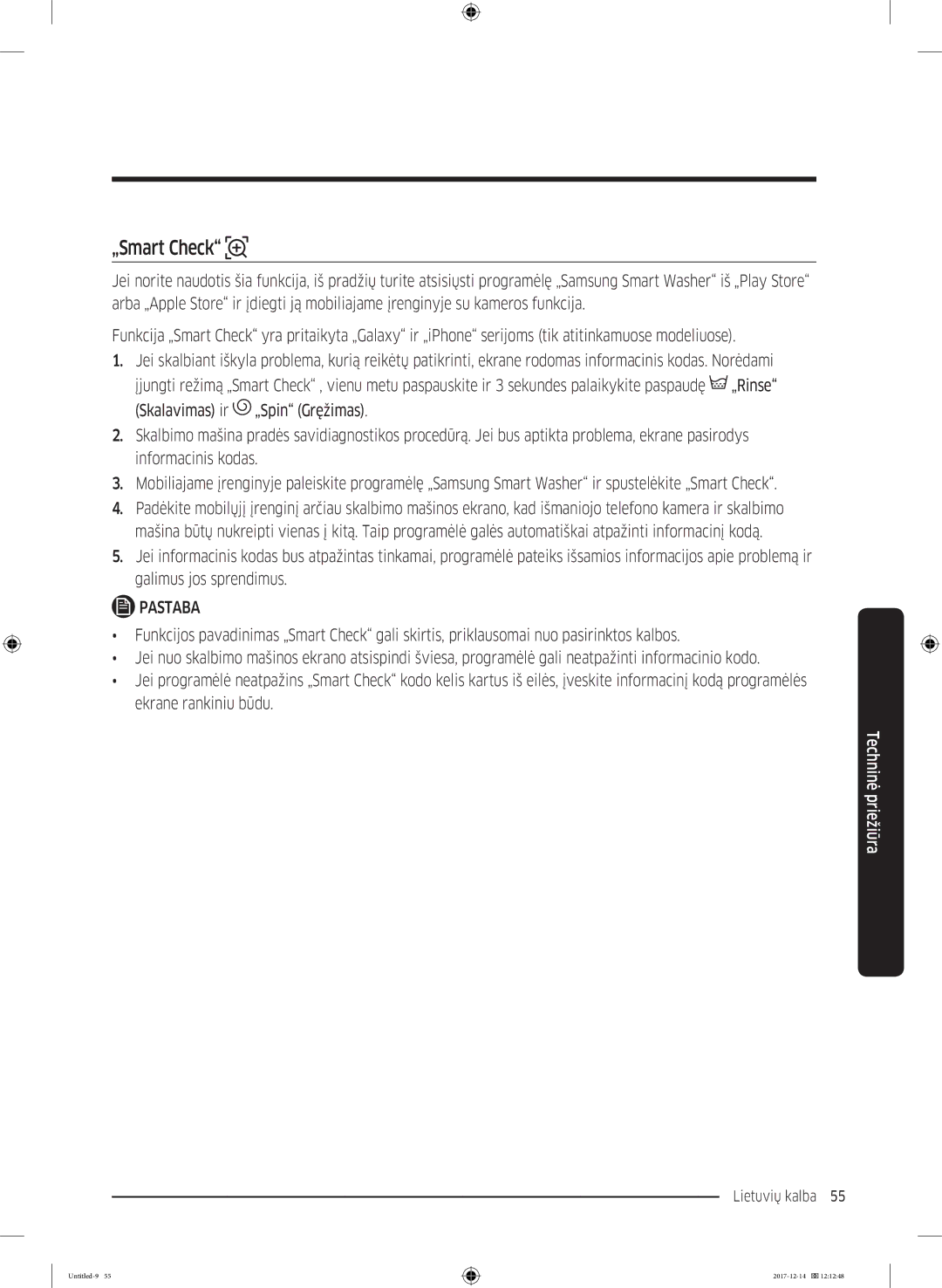 Samsung WW10M86INOA/LE manual „Smart Check 