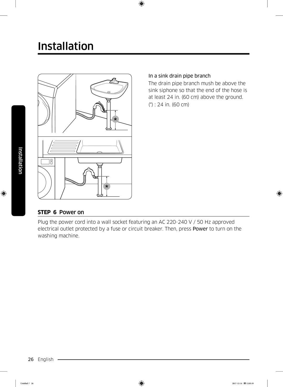 Samsung WW10M86INOA/LE manual Power on 