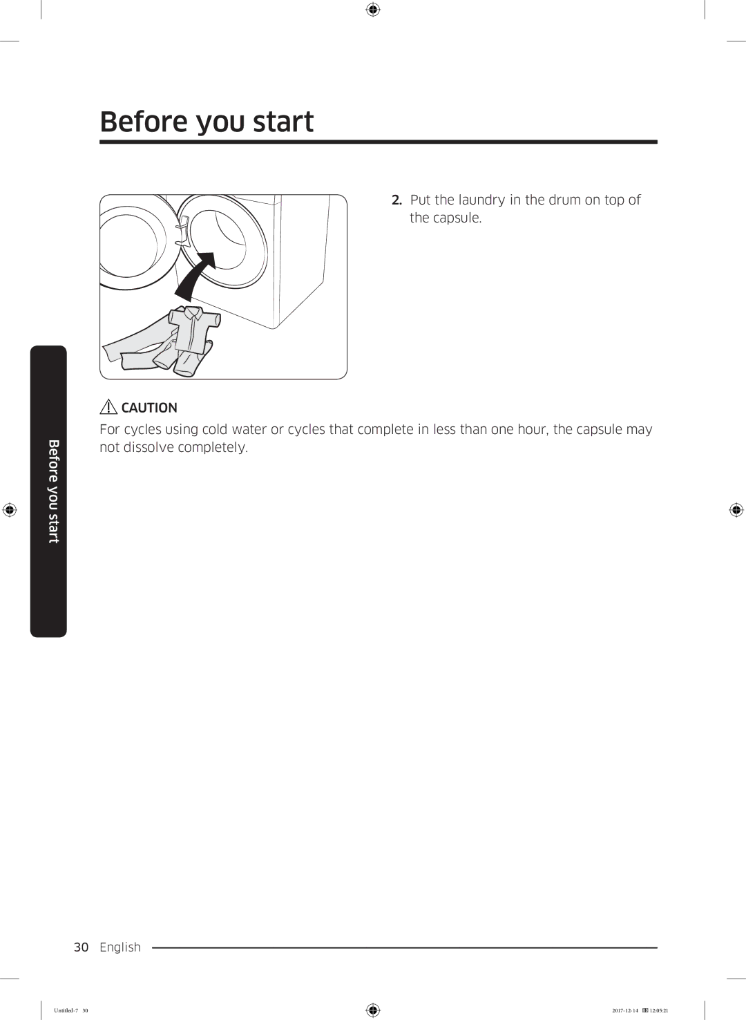 Samsung WW10M86INOA/LE manual Before you start 