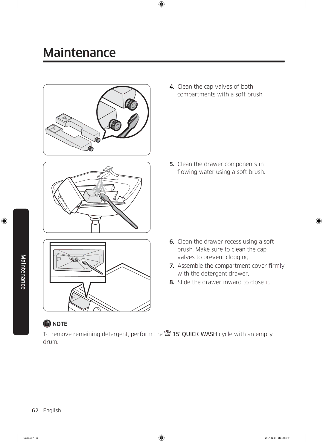 Samsung WW10M86INOA/LE manual Maintenance 