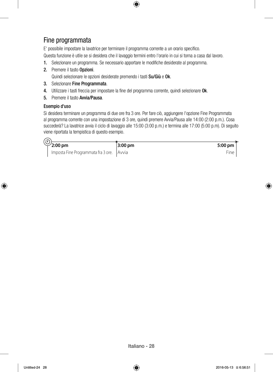 Samsung WW12H8400EW/ET manual Fine programmata 