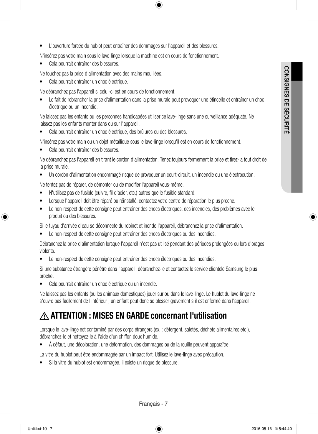 Samsung WW12H8420EW/EF manual Français 