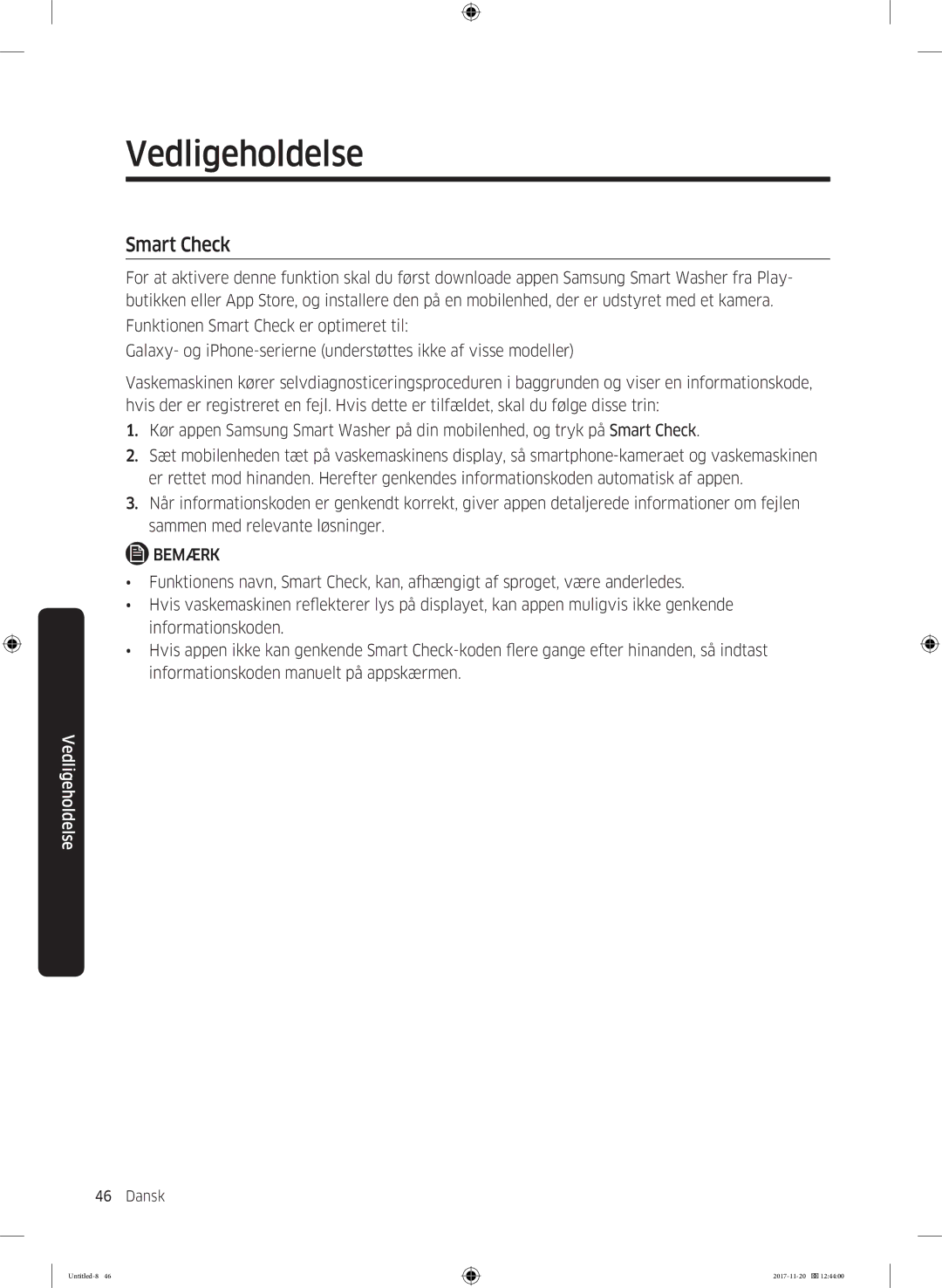 Samsung WW12K8402OW/EE manual Smart Check 