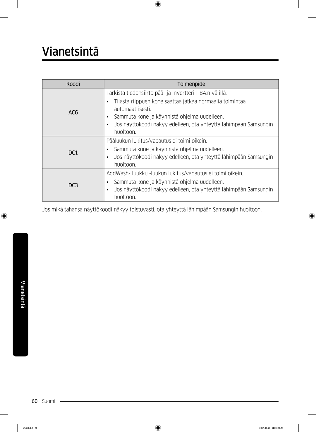 Samsung WW12K8402OW/EE manual Automaattisesti 