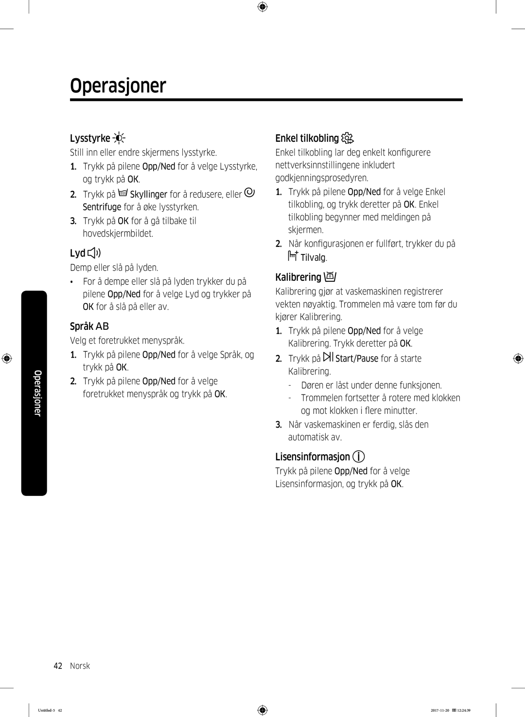 Samsung WW12K8402OW/EE manual Språk, Enkel tilkobling, Lisensinformasjon 