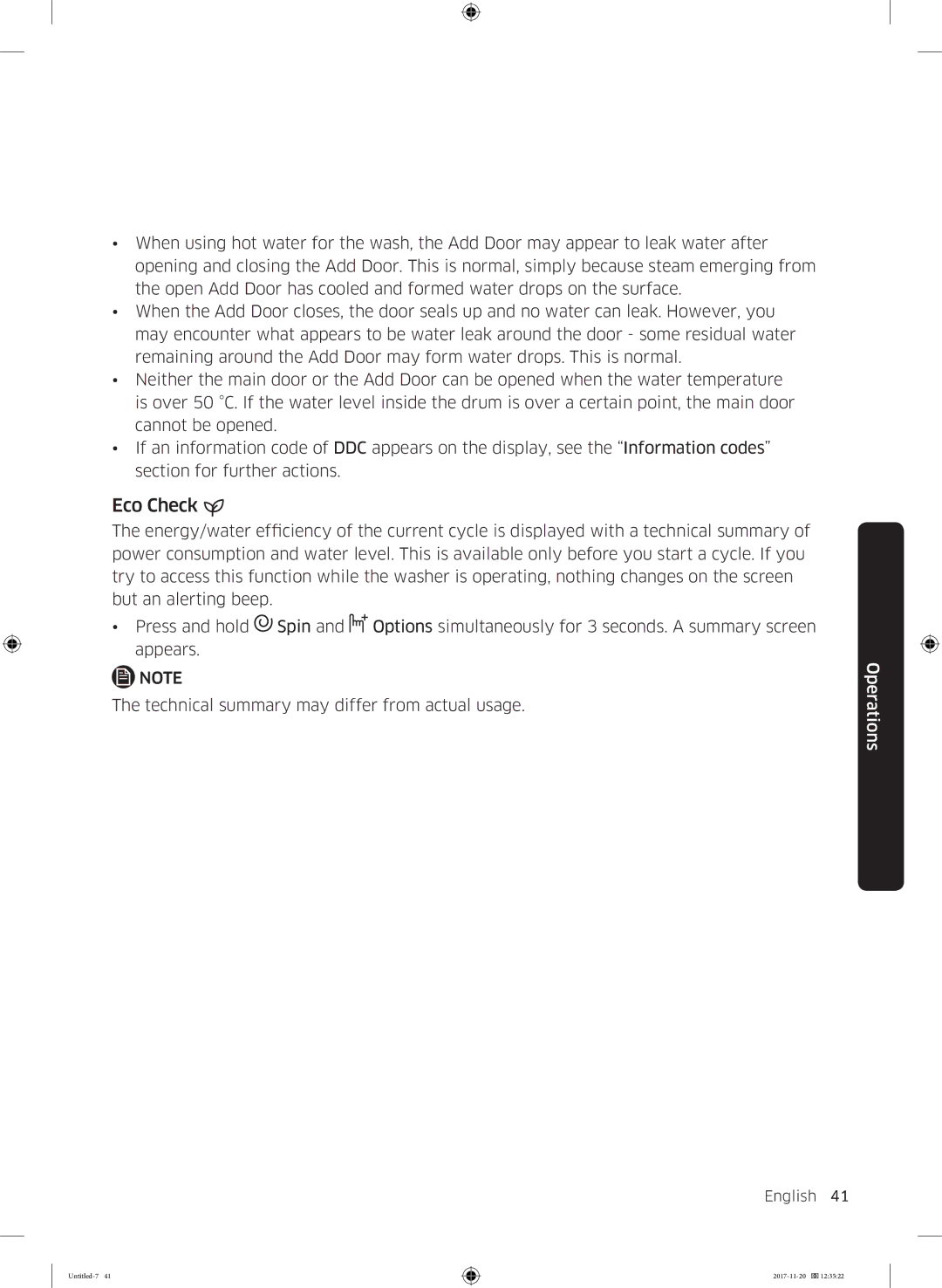 Samsung WW12K8402OW/EE manual Eco Check 