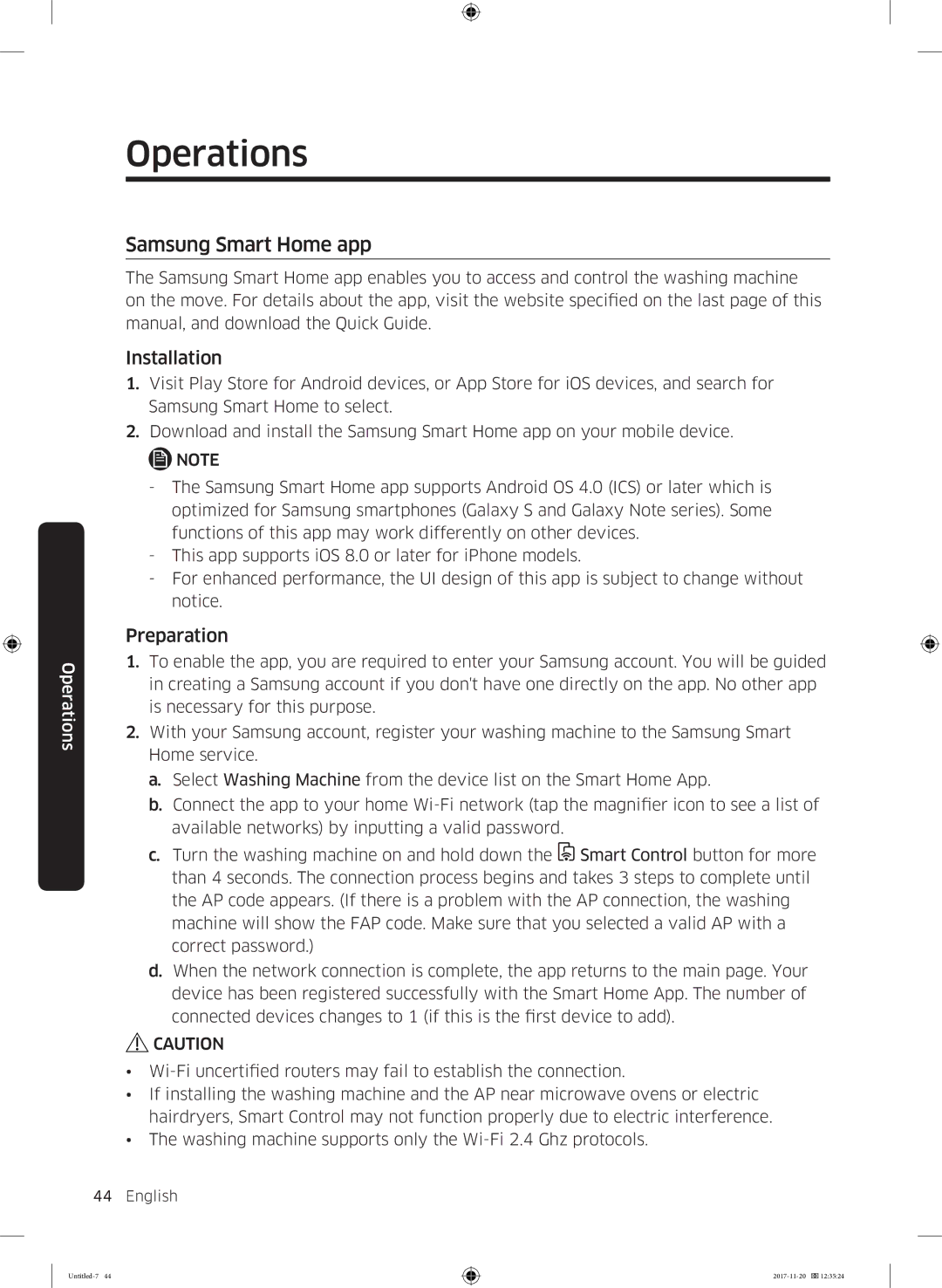 Samsung WW12K8402OW/EE manual Samsung Smart Home app, Preparation 