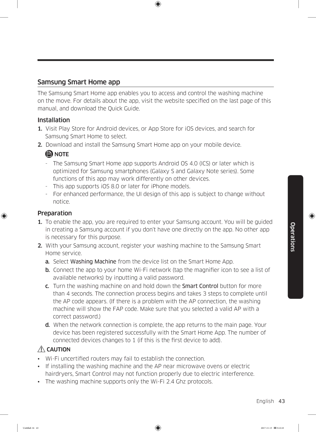 Samsung WW12K8402OW/ET manual Samsung Smart Home app, Preparation 